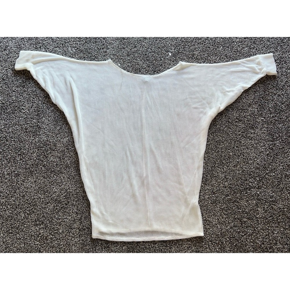White Birch Women's White‎ Open Knit Oversized Top Size Large